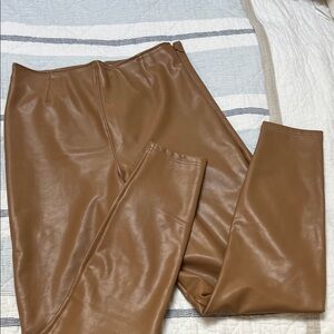 Abercrombie & Fitch Brown Vegan Leather leggings